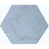 Gresie Geohex White Matt tip marmura, 20x23,2 cm, finisaj mat, culoare alb