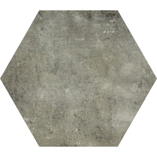 Gresie hexagonala Rivano Ash Matt, tip piatra, 20x23,2 cm, culoare maro scrum