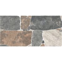 Gresie portelanata Roccia tip piatra, 30x60 cm, culoare mix, finisaj mat
