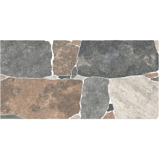 Gresie portelanata Roccia tip piatra, 30x60 cm, culoare mix, finisaj mat