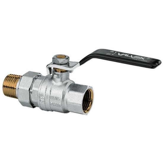Robinet sferic 1/2, FI-FE PN40 pasaj total, cu presetupa și maneta de otel (versiunea cu rcd olandez) TRYTON