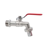 Robinet sferic 1' dublu serviciu nichelat, cu manetă de aluminu OLIGO