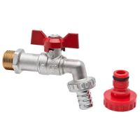 Robinet sferic 3/4 dublu serviciu nichelat, cu fluture de aluminu OLIGO