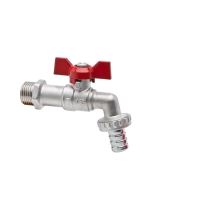 Robinet sferic 1' dublu serviciu nichelat, cu fluture de aluminu OLIGO