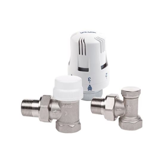 Set robineti calorifer 1/2 termostatic coltar complet, nichelat THERMO SET(20buc/cut)