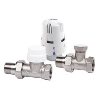Set robineti calorifer 1/2 termostatic drept complet, nichelat THERMO SET(20buc/cut)