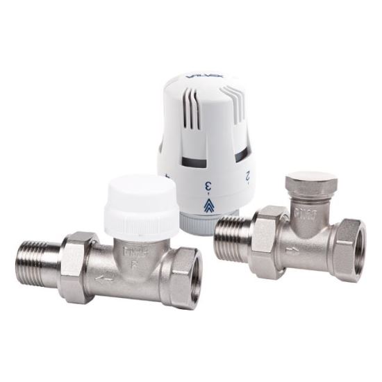 Set robineti calorifer 1/2 termostatic drept complet, nichelat THERMO SET(20buc/cut)