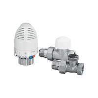 Set robineti calorifer 1/2 termostatic drept complet, nichelat VECTOR MAX