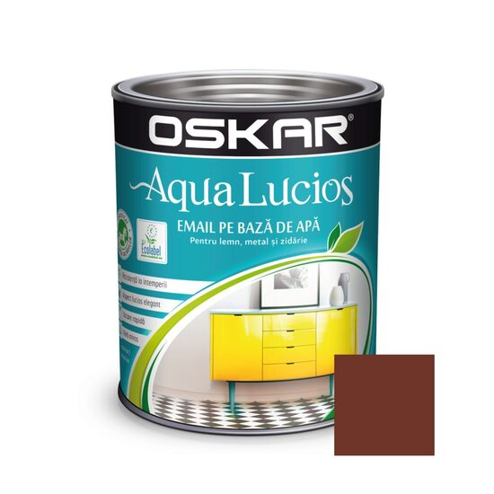 Email lucios pe bază de apă OSKAR Aqua, maro terra 0,6 L