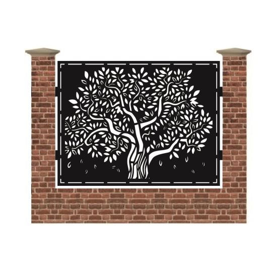 Panou de gard mare din tabla debitata cu plasma MAX ARBORE 1500x1940 mm