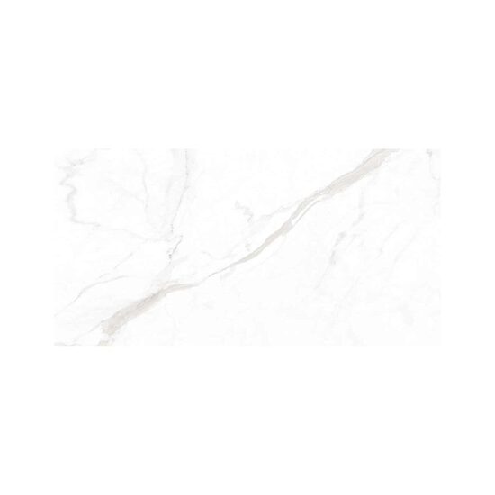 Gresie portelanata rectificata Statuario tip marmura, 60x120 cm, culoare alb , finisaj lucios