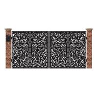 Poarta acces auto mare din tabla debitata cu plasma ROSES 3884x1940 mm
