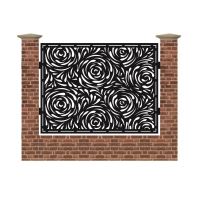 Panou de gard mare din tabla debitata cu plasma MAX ROSES 1500x1940 mm