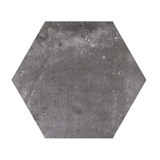 Gresie hexagonala London model ciment, 22,5x25,9 cm, culoare antracit