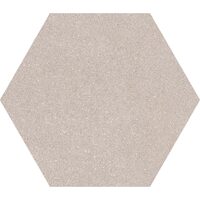 Gresie hexagonala Lieja model ciment, 22,5x25,9 cm, culoare taupe
