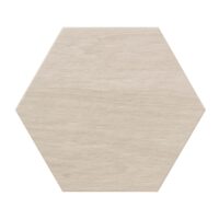 Gresie hexagonala portelanata Atlas Hexa Blanco tip lemn, finisaj lucios, 25,8x29 cm, Alb