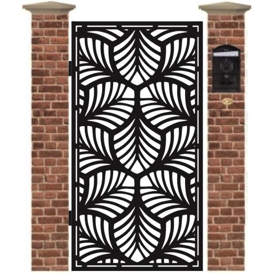Poarta pietonala din tabla debitata cu plasma LEAF 1940 x 990 mm