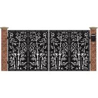 Poarta acces auto mare din tabla debitata cu plasma BAMBUS2 3884x1940 mm
