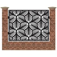 Panou de gard mare din tabla debitata cu plasma MAX LEAF 1500x1940 mm