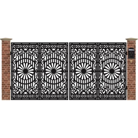Poarta acces auto mare din tabla debitata cu plasma NOBLE 3884x1940 mm