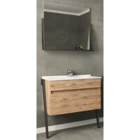 Set mobilier baie 85cm Karkalec cu Lavoar si Oglinda