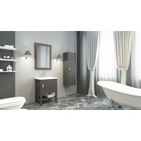 Set mobilier baie 65cm Helen Anthracite cu Lavoar si Oglinda