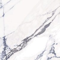 Gresie portelanata finisaj lucios Ohio Blue tip Marmura, 60,8x60,8 cm, culoare alb cu albastru