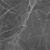 Gresie portelanata finisaj lucios Aura Marengo tip Marmura, 60,8x60,8 cm, culoare gri inchis