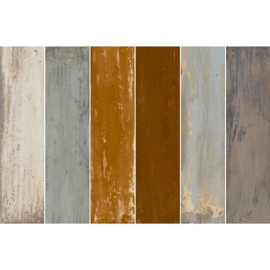 Gresie portelanata Marvelwood mix Color tip lemn, finisaj mat, 15x60 cm, culoare mix