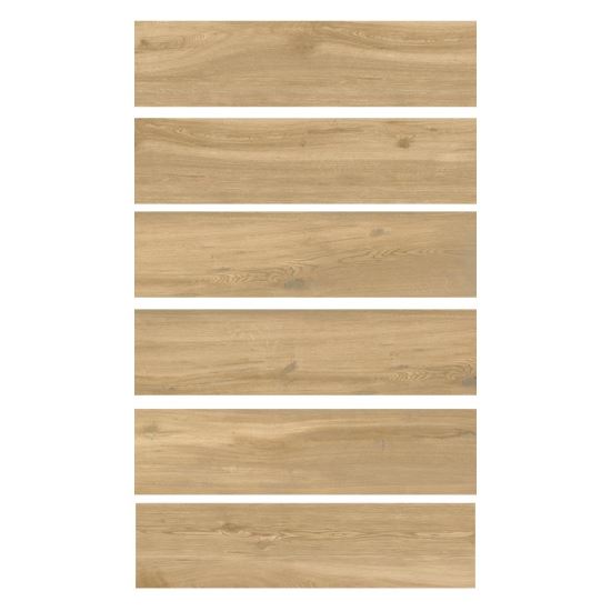 Gresie portelanata Timber Beige tip lemn, finisaj mat, 15x60 cm, culoare bej