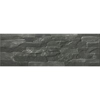 Faianta portelanata finisaj mat Kamale Negro tip Piatra, 17x52 cm, culoare negru