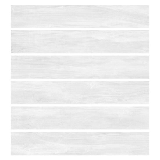 Gresie portelanata Nordicwood White, model lemn, tip parchet, finisaj mat, 15x90 cm, culoare Alb