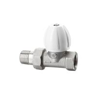 Robinet radiator 1/2 tur drept, nichelat alb ACTIV