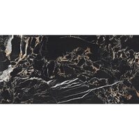 Gresie portelanata rectificata finisaj lucios Erebus Negru ERB93PAR 60x120cm