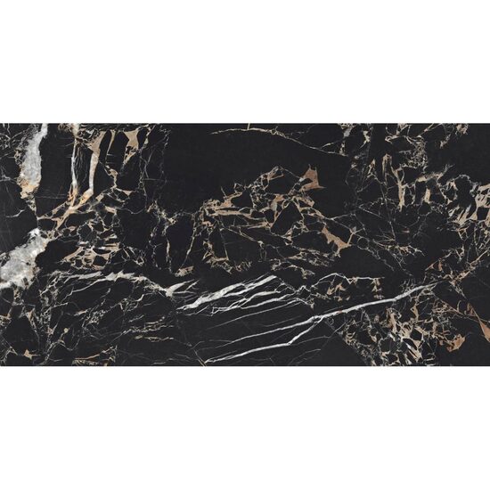Gresie portelanata rectificata finisaj lucios Erebus Negru ERB93PAR 60x120cm