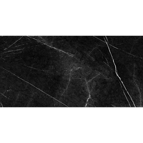 Gresie Nevada tip Marmura, finisaj lucios, 58x118 cm, culoare Negru
