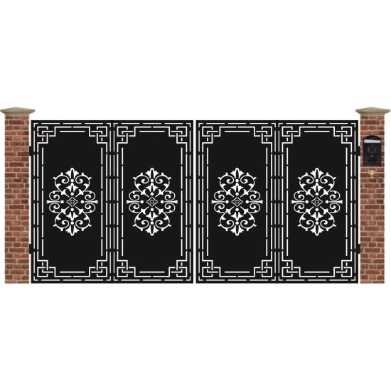 Poarta acces auto mare din tabla debitata cu plasma MAJESTIC 3884x1940 mm