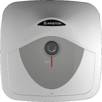 Boiler Ariston Andris RS 10 U EU, 1200 W, Montare Sub Chiuveta, Presiune Maxima 8 Bari, Rezervor 10 Litri, Control Mecanic, Alb cu Gri