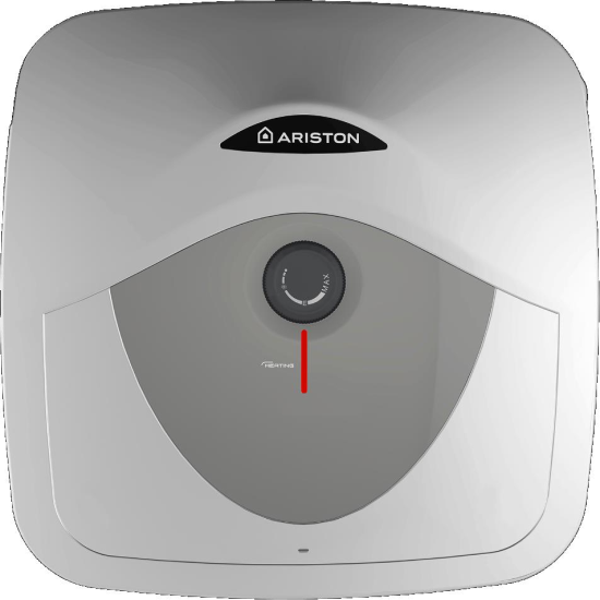 Boiler Ariston Andris RS 10 U EU, 1200 W, Montare Sub Chiuveta, Presiune Maxima 8 Bari, Rezervor 10 Litri, Control Mecanic, Alb cu Gri